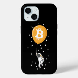 Funda Para iPhone 15 Astronauta de Bitcoin a la luna - Btc Crypto
