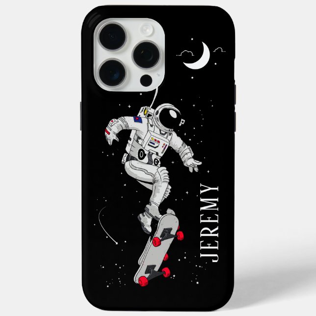 Funda De Case-Mate Para iPhone Astronauta del Skateboarding (Reverso )
