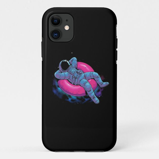 Funda De Case-Mate Para iPhone Astronauta divertido montando donut (Reverso)