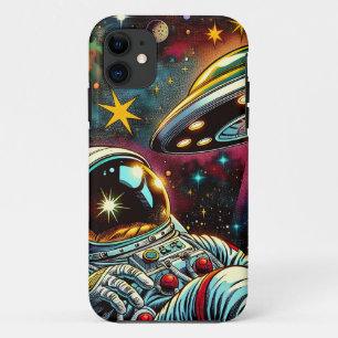 Funda Para iPhone 11 Astronauta flotando en el espacio con un arte de O