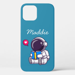 Funda Para iPhone 12 Astronauta leyendo libros niños lindos