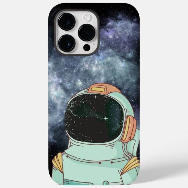 Funda De Case-Mate Para iPhone Astronauta negro simple (Reverso )