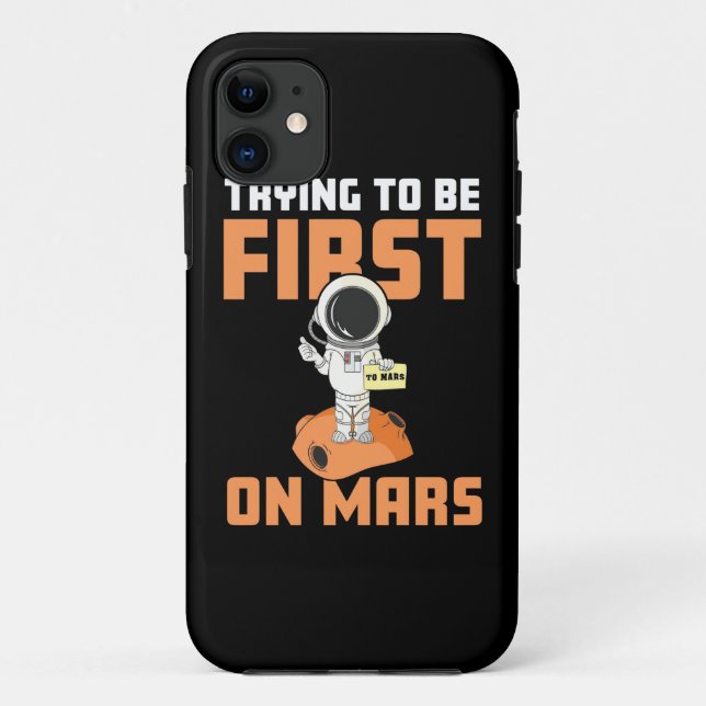 Funda De Case-Mate Para iPhone Astronauta Tratando De Ser El Primero En Marte (Reverso)