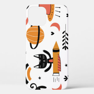 Funda Para iPhone 12 Astronautas de gatos lindos: Diseño de vintage par