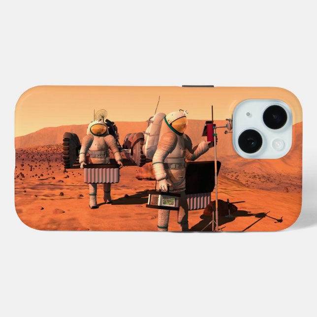 Funda De Case-Mate Para iPhone Astronautas Instalando Equipo Meteorológico En Mar (Reverso (Horizontal))