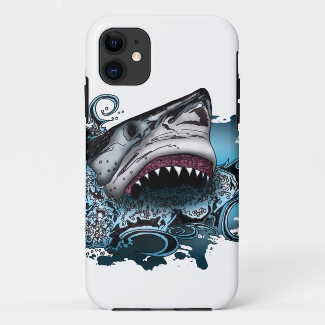 Funda De Case-Mate Para iPhone Ataque a tiburones (Reverso)