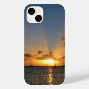 Funda Para iPhone 14 De Case-Mate Atardecer con veleros paisaje tropical foto