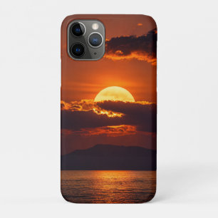 Funda Para iPhone 11 Pro Atardecer dramático de color carmesí y océano