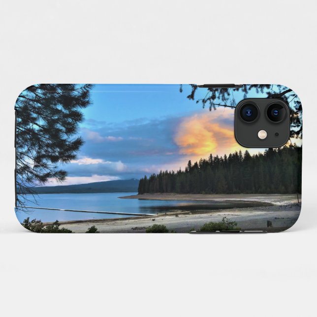 Funda De Case-Mate Para iPhone Atardecer en el lago Crescent, Oregón (Reverso (horizontal))