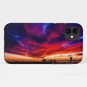 Funda Para iPhone 11 Atardecer en el muelle, Huntington Beach, CA