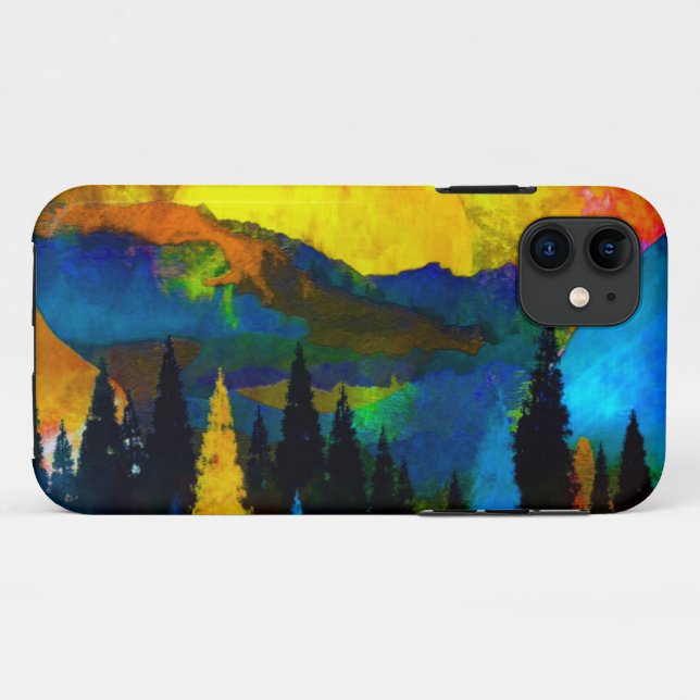 Funda De Case-Mate Para iPhone Atardecer en la montaña (Reverso (horizontal))
