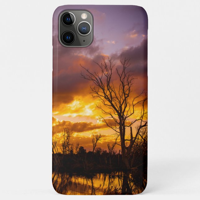 Funda De Case-Mate Para iPhone Atardecer junto al lago (Reverso)