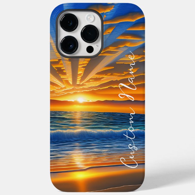 Funda De Case-Mate Para iPhone Atardecer tropical transparente en el océano (Reverso )
