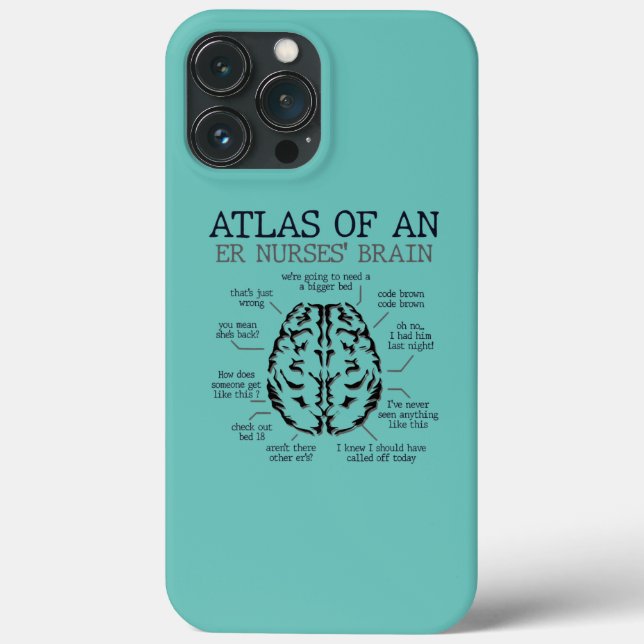 Funda De Case-Mate Para iPhone Atlas De Emergencia Cerebral De Enfermera De Emerg (Reverso )