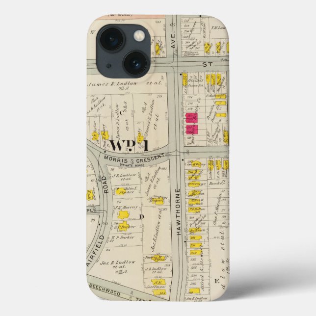 Funda De Case-Mate Para iPhone Atlas del mapa de Yonkers (Reverso)