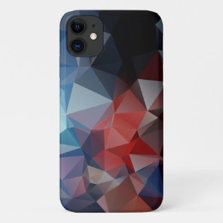 Funda Para iPhone 11 Atractivo Patrón de Pirámide del Resumen Rojo Azul