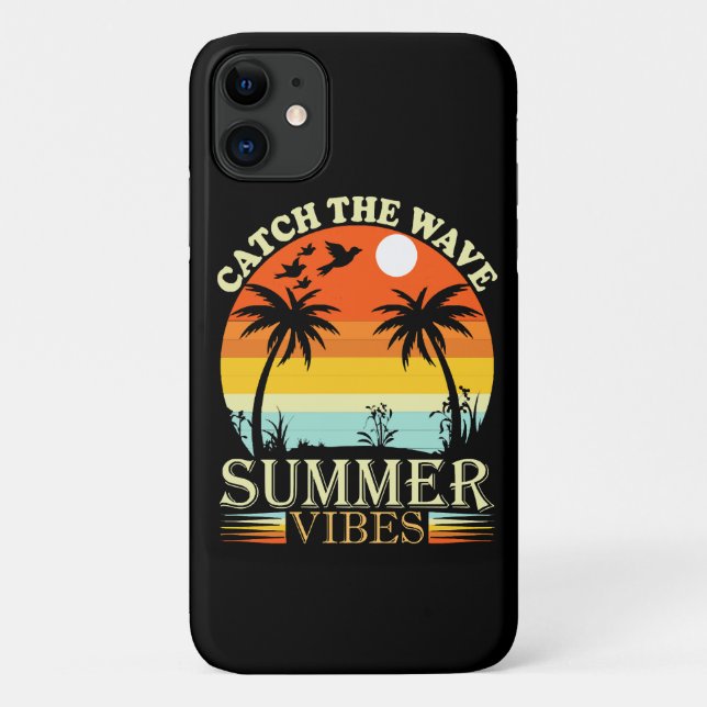 Funda De Case-Mate Para iPhone Atrapa la Ola Vibraciones de Verano (Reverso)