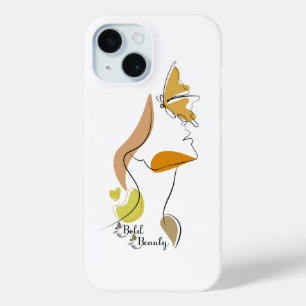 Funda Para iPhone 15 Audaz Belleza Mujeres Empoderamiento Face Line Art