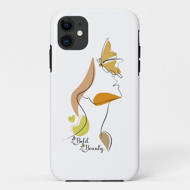Funda De Case-Mate Para iPhone Audaz Belleza Mujeres Empoderamiento Face Line Art (Reverso)