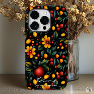 Funda Para iPhone 14 Pro De Case-Mate Audaz Elegancia Floral Moderna Inspirada En Khokhl