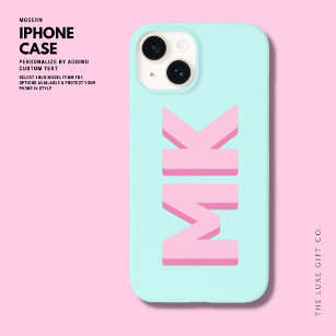 Funda Para iPhone 14 De Case-Mate Audaz Monograma de Iniciales Simples de Color Rosa