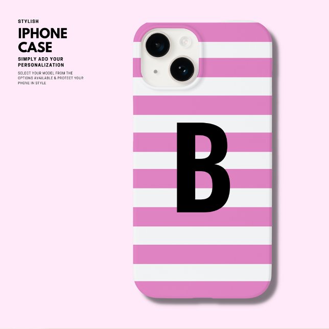 Funda De Case-Mate Para iPhone Audaz Monograma inicial de banda púrpura simple mo (Subido por el creador)