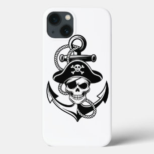 Funda Para iPhone 13 Audaz Skull Pirata y Anchor - Diseño Nautico
