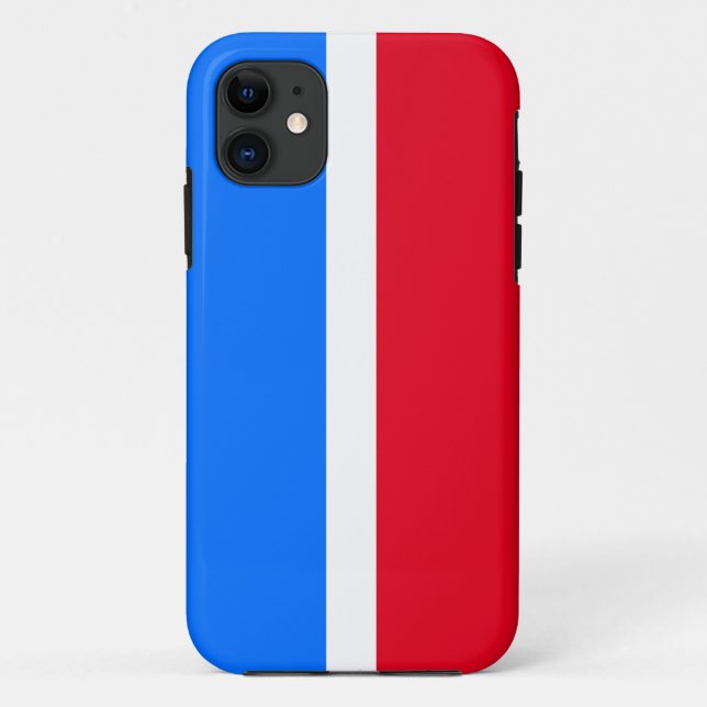 Funda De Case-Mate Para iPhone Audaz Sporty Bright Red White Blue Stripes (Reverso)