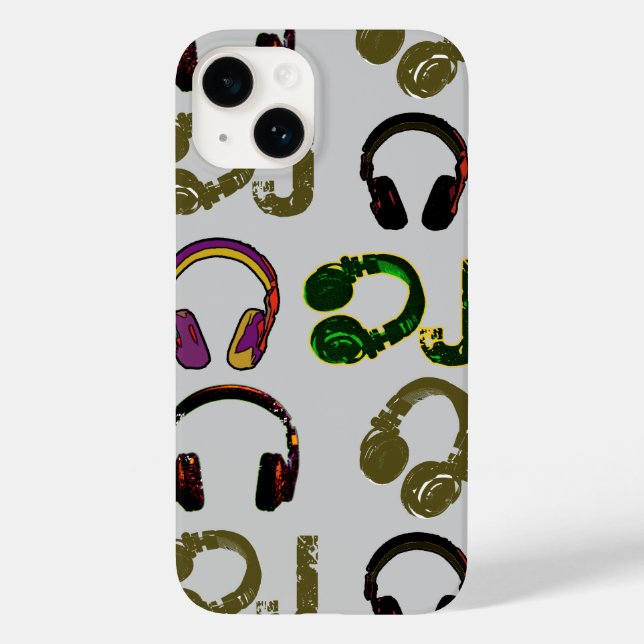 Funda De Case-Mate Para iPhone audífonos de jockey en disco de música (Reverso )