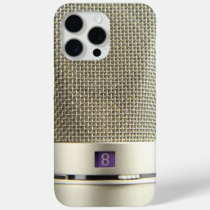 Funda Para iPhone 15 Pro Max Audiófilo de micrófono de plata ventilado