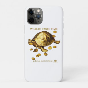 Funda Para iPhone 11 Pro AURALUXY™ Tortuga Dorada – Mentalidad de Riqueza