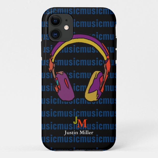 Funda De Case-Mate Para iPhone auricular dj fresco personalizado (Reverso)
