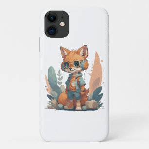 Funda Para iPhone 11 Auriculares de zorro bebé divertido