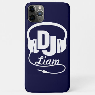 Funda Para iPhone 11 Pro Max Auriculares DJ con estuche de iphone azul y blanco