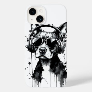 Funda Para iPhone 14 De Case-Mate Auriculares Guay Dog Mascotas cortos Tinta blanca