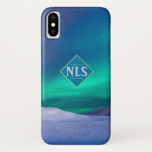 Funda Para iPhone X Aurora Boreal y Nieve.