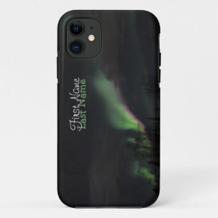 Funda Para iPhone 11 Aurora Borealis de ABPAG púrpura y verde