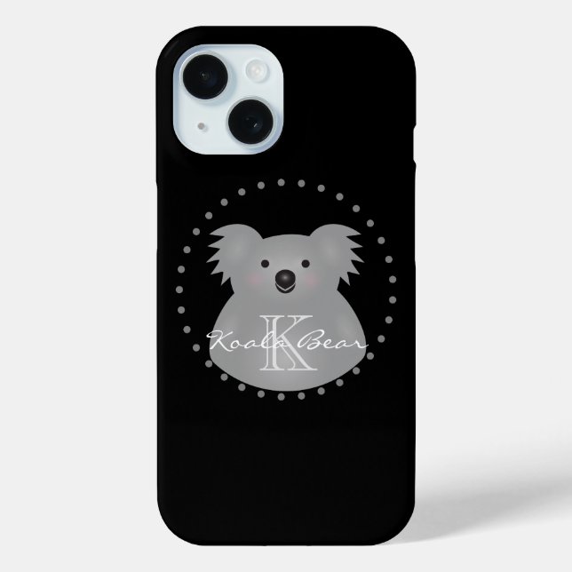 Funda De Case-Mate Para iPhone Australiano Koala Bear Cute Añadir tu Nombre Monog (Reverso )