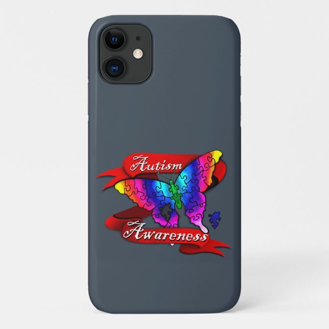 Funda De Case-Mate Para iPhone Autism Awareness Butfly (Reverso)