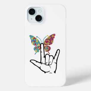 Funda Para iPhone 15 Mini Autismo Mariposa Conciencia del Autismo