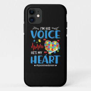 Funda Para iPhone 11 autista Soy su voz Él es mi corazón