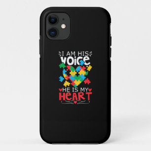 Funda Para iPhone 11 autista Soy Su Voz Él Es Mi Puzzle Del Corazón