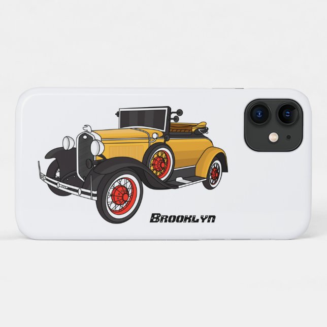 Funda De Case-Mate Para iPhone Auto amarillo clásico 1931 (Reverso (horizontal))