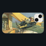 Funda Para iPhone 14 De Case-Mate Auto convertible de vintage Science Ficción Steamp<br><div class="desc">Ilustracion Vintage Victoriano futurista viajes y transporte ciencia ficción diseño de punk de vapor con un auto convertible volador con alas. El chófer está a punto de aterrizar su coche futurista (o es un avión) en la tienda de chocolates en el futuro. Un clásico diseño de ciencia ficción de historietas...</div>