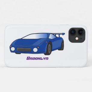 Funda Para iPhone 11 Autobús deportivo azul con ilustracion aéreo