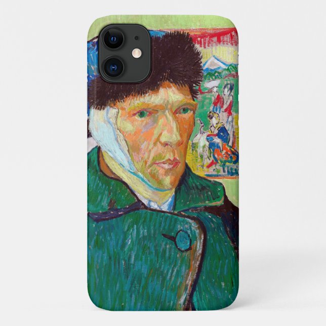 Funda De Case-Mate Para iPhone Autoretrato con un oído enmascarado, Van Gogh (Reverso)