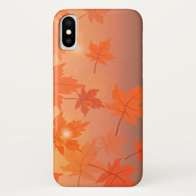 Funda De Case-Mate Para iPhone Autumn design with maple leaves and bokeh effect   (Reverso)