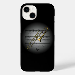 Funda Para iPhone 14 De Case-Mate Avant Garde Trombone en Globe con música de hojas