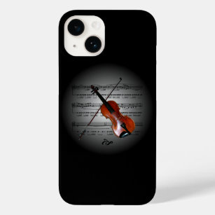 Funda Para iPhone 14 De Case-Mate Avant Garde ~ Violin en Globe con música de chapa 