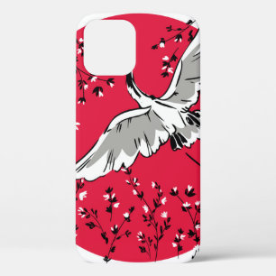 Funda Para iPhone 12 Ave Crane dibujado a mano, pájaro de ilustracion g